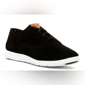 COLE HAAN ELLA Grand Ox II Suede Sneakers Black Size 8
